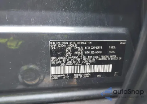 2023 Toyota Venza Le z USA, uszkodzony, nr VIN JTEAAAAH5PJ132974